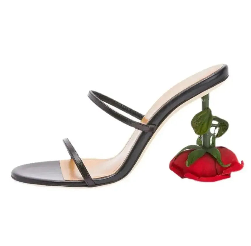 Women's Flower Open Toe High Heel Sandals