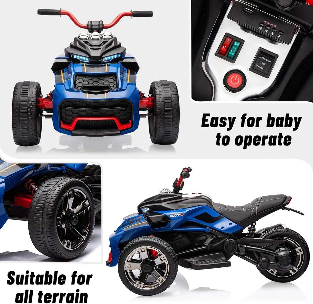 Kids 12V Battery Powered Electric Ride on ATV 3 Wheeler Toy Car