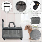 Portable Breathable Detachable Universal Wheel Pet Trolley Bag