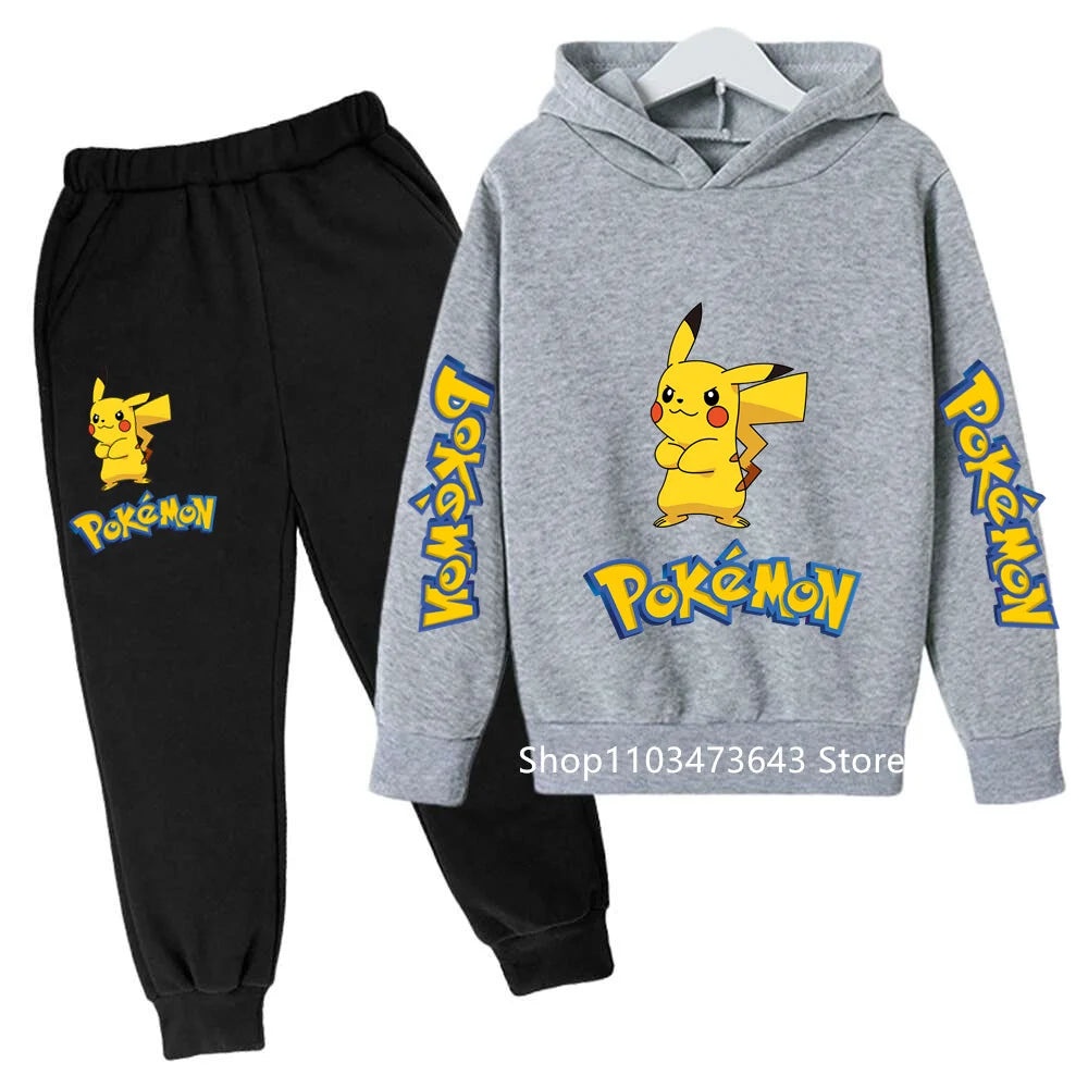 Kids' Cartoon Hoodie Sweatshirt Pants Two-Piece Set
