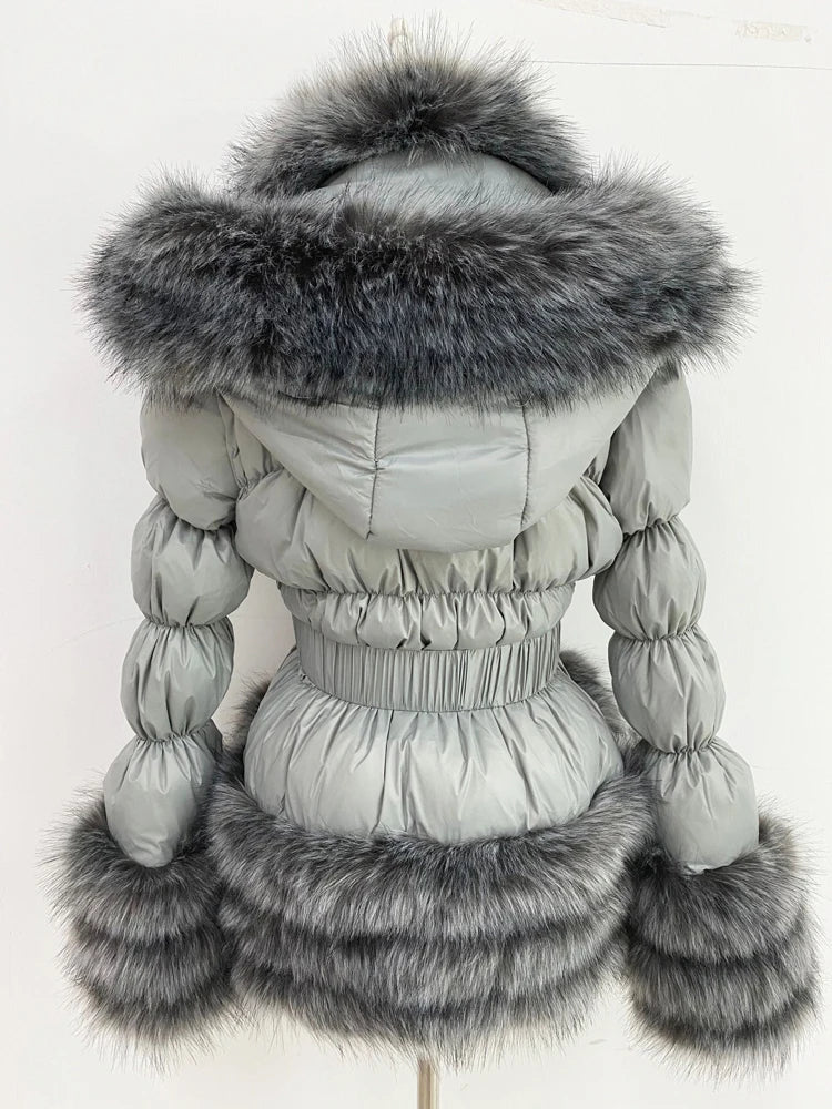 Women's Thick Warm Hooded Faux Fur Coat Y333