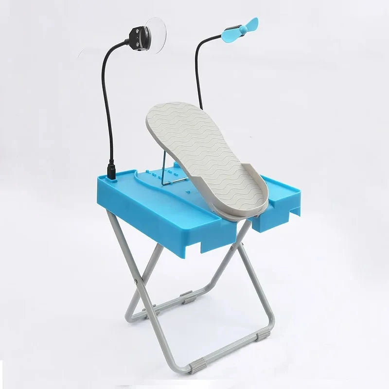 Adjustable Pedicure Footrest Stand with Fan and LED Light