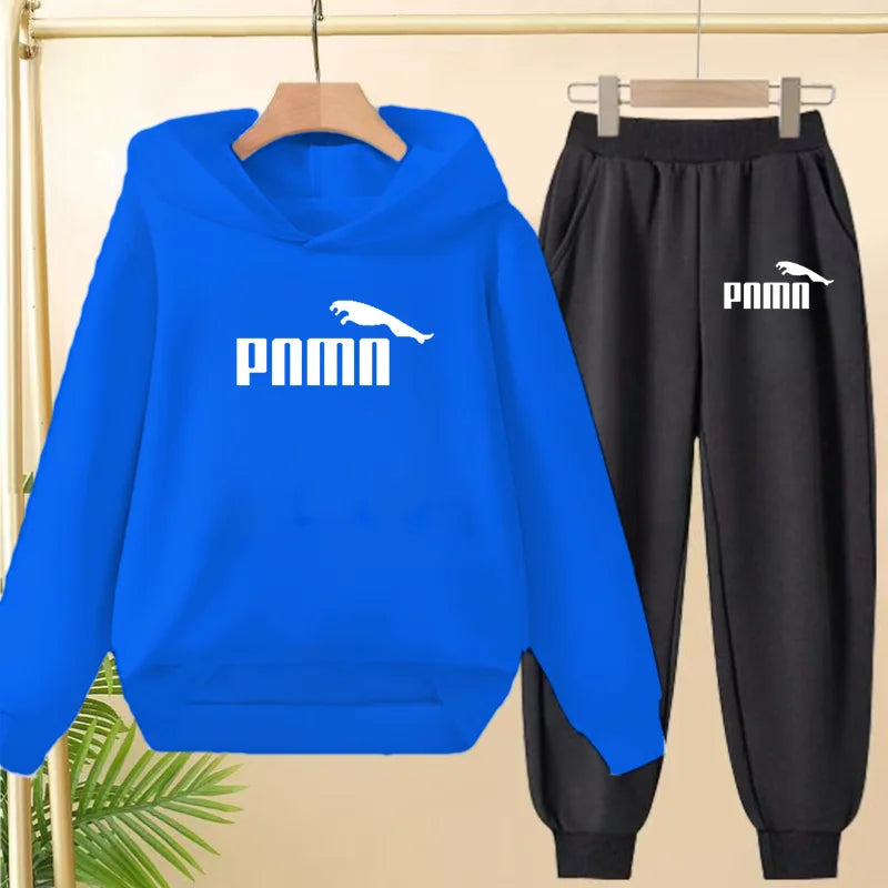 Kids' Letter Printed Hoodie Pants Two-Piece Set