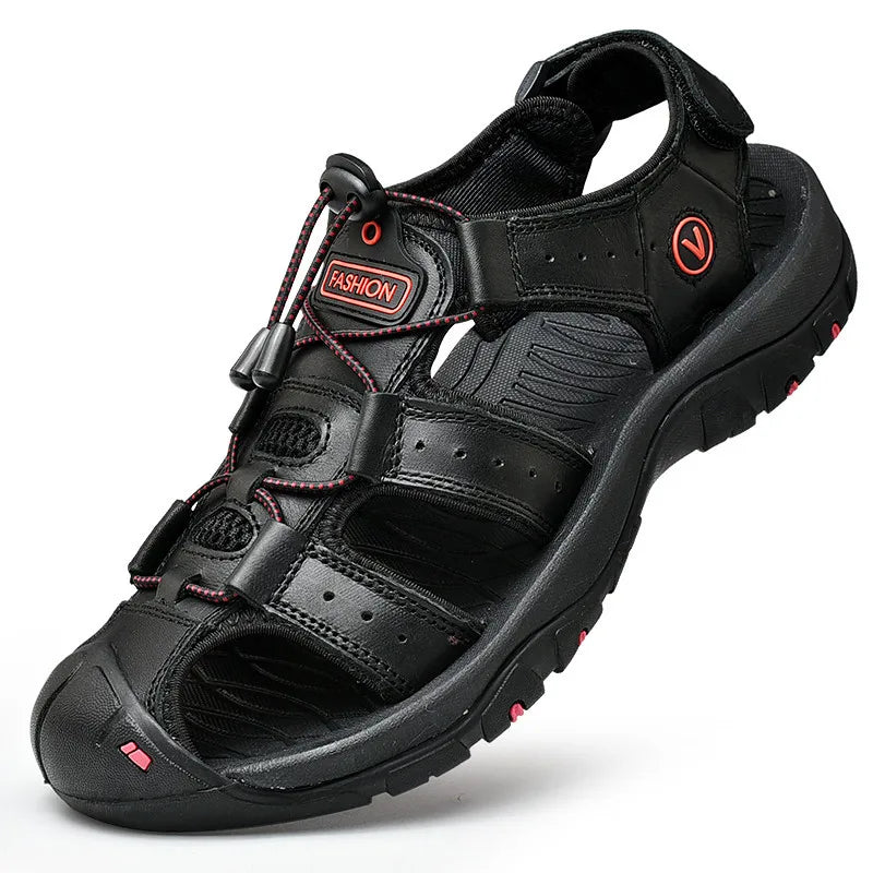 Men's Casual Outdoor Leather Sandals Roman Beach Shoes