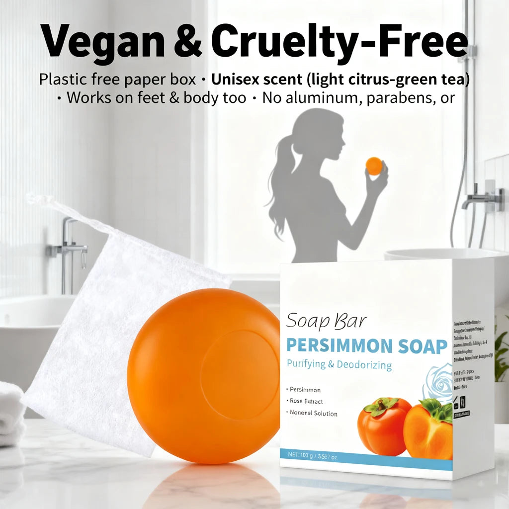 Unisex Japanese Persimmon Deodorizing Cleansing Soap Bar 3.5 oz