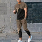 Men's Casual 3D Print T-Shirt and Pants Suit Set