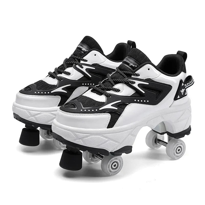 Kids' Breathable Mesh Four-Wheel Roller Skate Sneakers SY119
