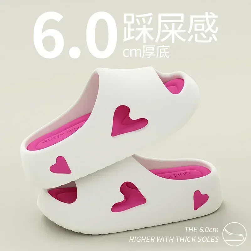 Women's Heart Pattern EVA Cloud Slipper Slides Platform