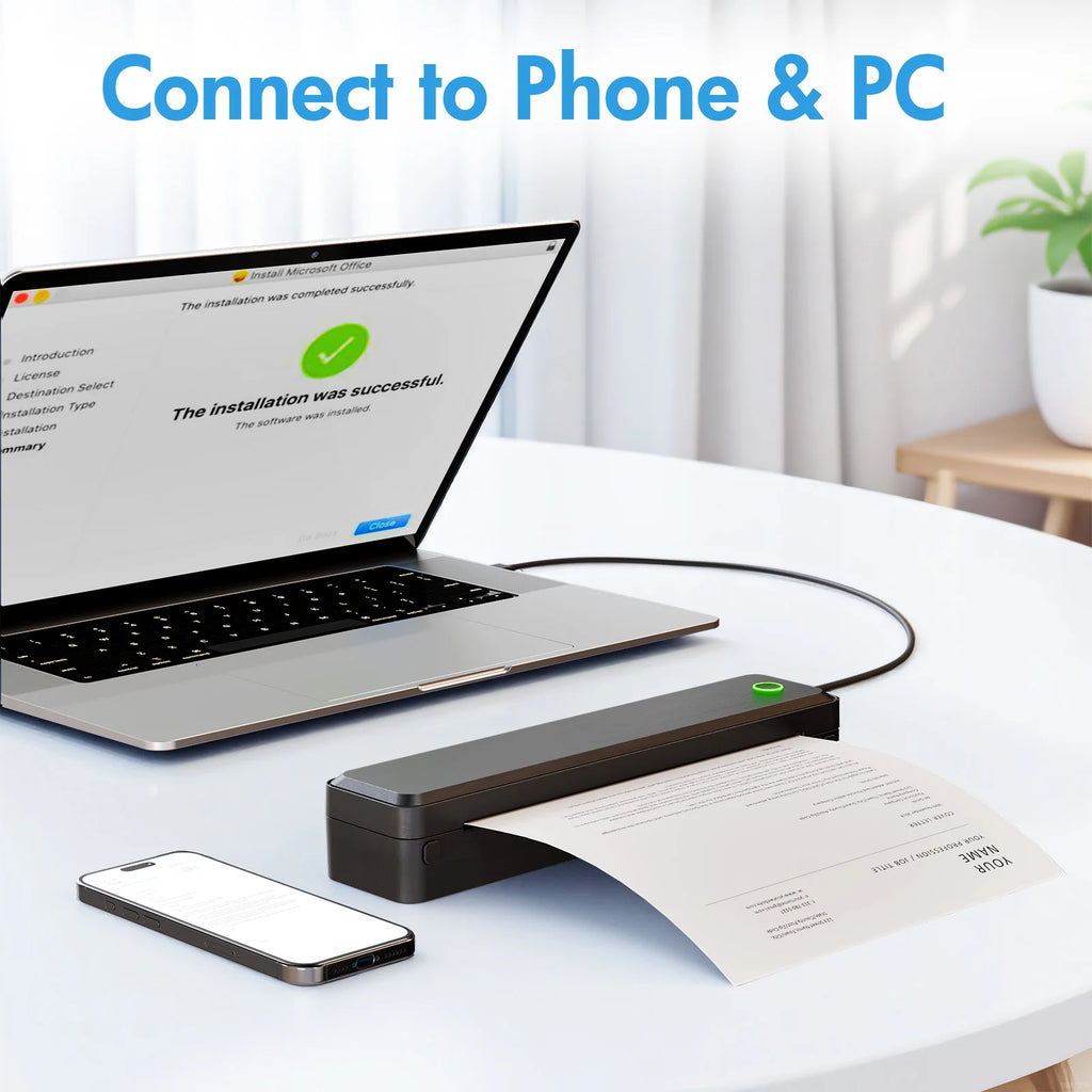 Portable Wireless Bluetooth Inkless Thermal Mobile Printer U8