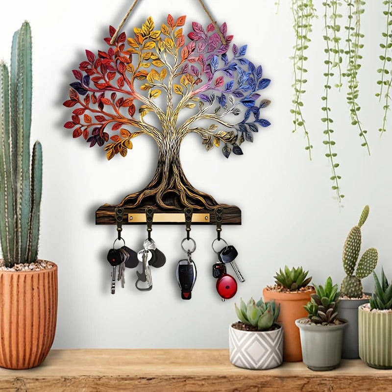 Tree of Life Wooden Wall Key Hanger and Hanging Decoration