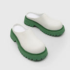 Men's Platform Leather Slip-On Mule Loafers
