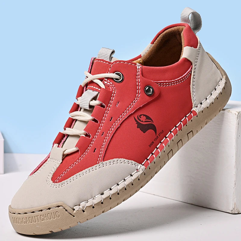 Women's Handmade Leather Casual Shoes British Style Retro Sneakers