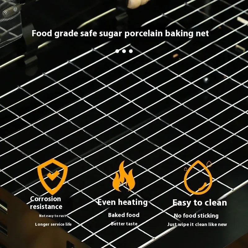Folding Portable Barbecue Charcoal Grill and Stainless Steel Mini BBQ Kit