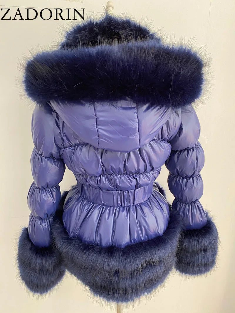 Women's Thick Warm Hooded Faux Fur Coat Y333