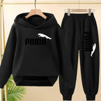 Kids' Letter Printed Hoodie Pants Two-Piece Set