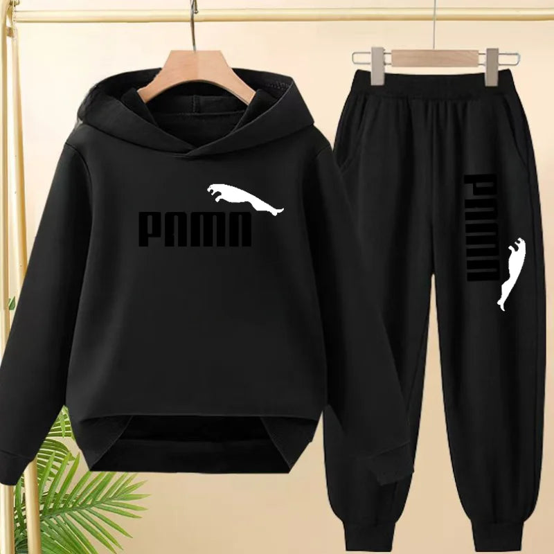 Kids' Letter Printed Hoodie Pants Two-Piece Set