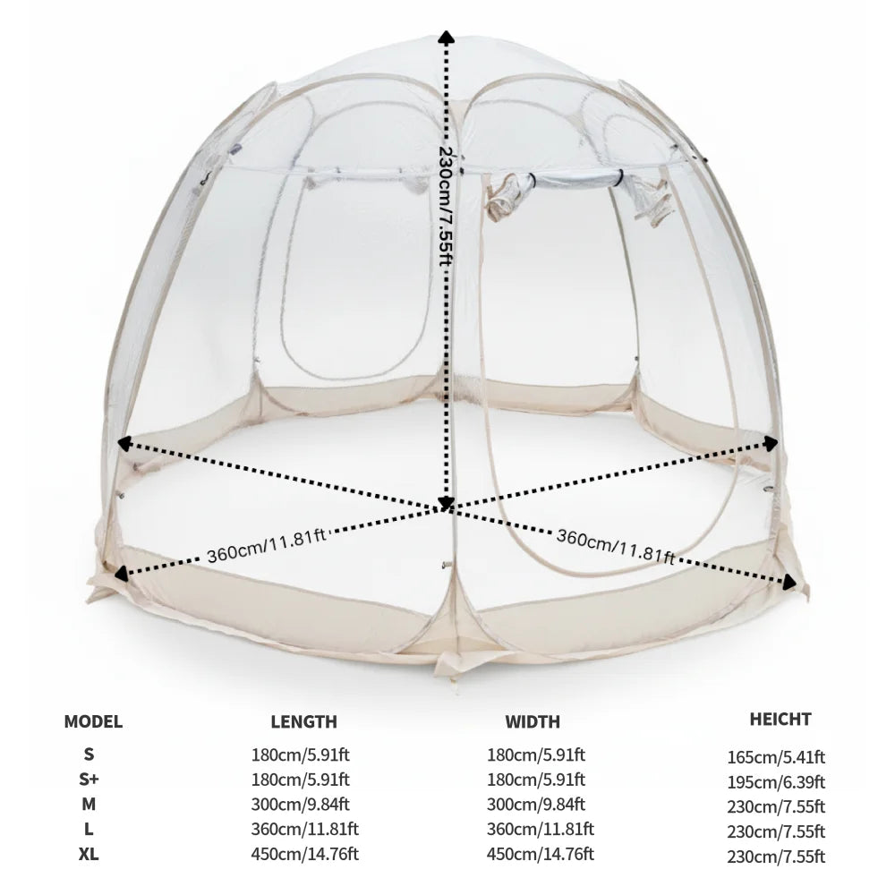 Instant Pop-Up Bubble Tent and Weatherproof Igloo Screen House Beige