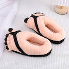 Unisex Winter Cotton Slippers Funny Cartoon Couple House Slides Warm Soft Plush Indoor Flats