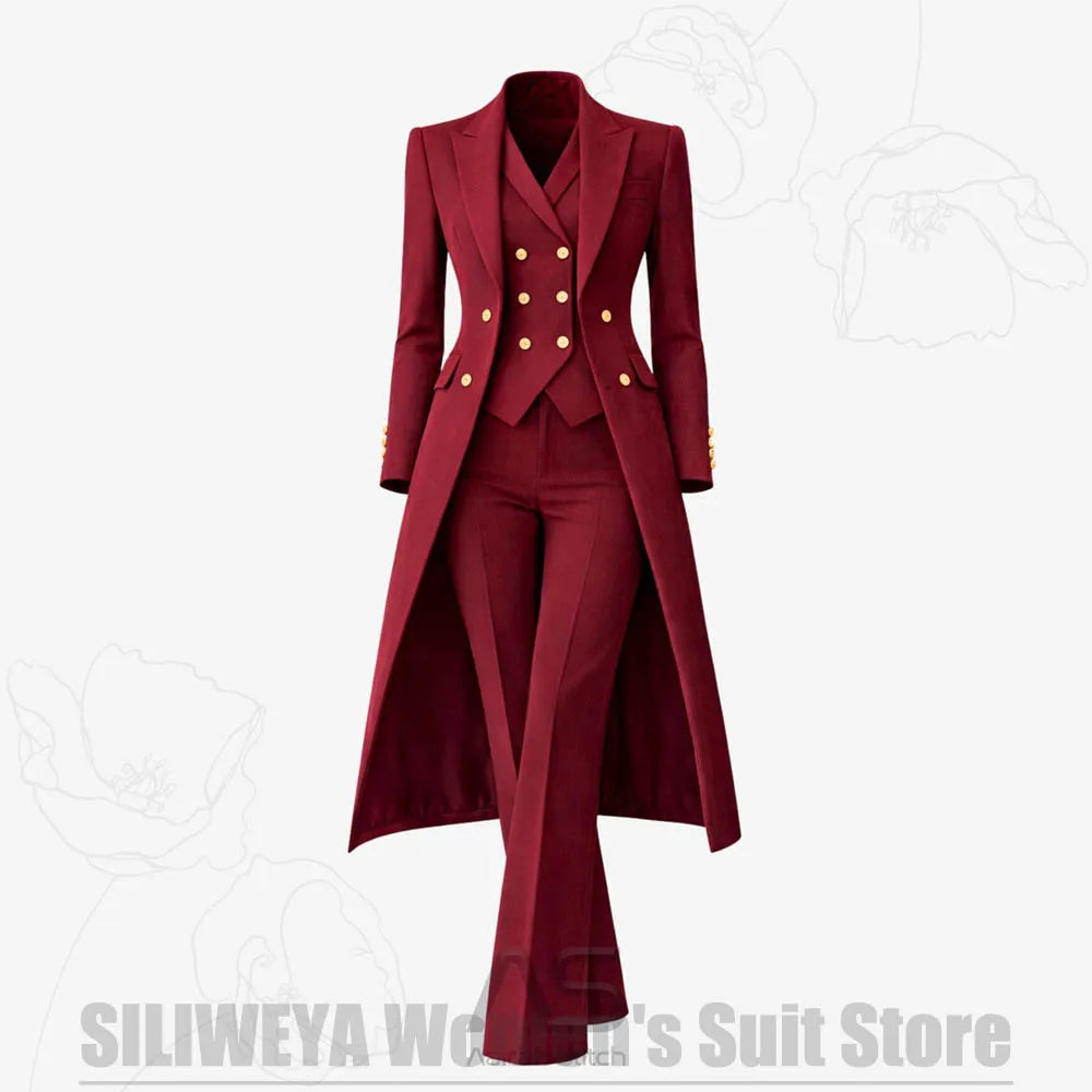 Women's Tailored Two-Piece Blazer and Pants Suit
