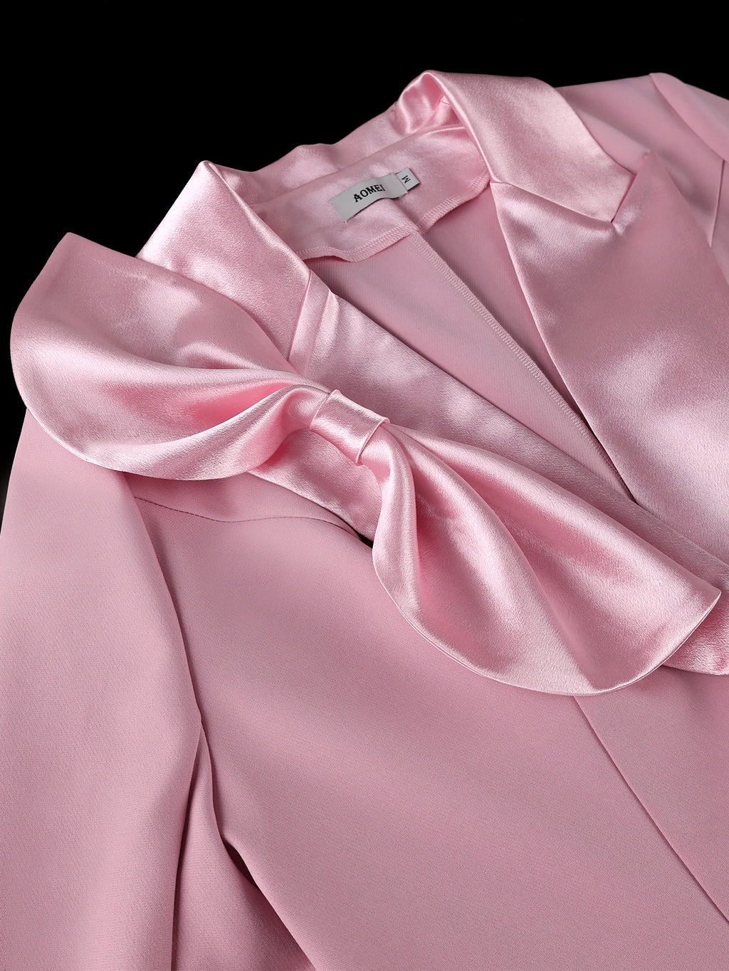 Women's Satin Bow Notched Collar Blazer