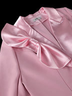 Women's Satin Bow Notched Collar Blazer