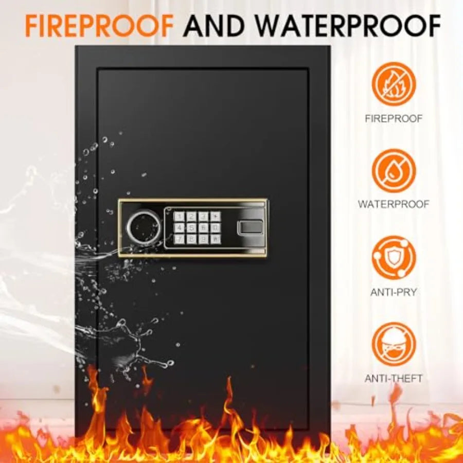 Large Keypad Home Safe and Fireproof Security Box