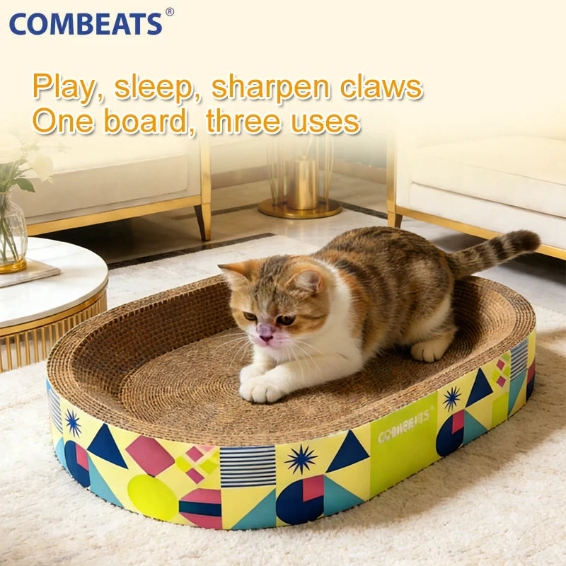Multifunctional Corrugated Cat Scratching Board Nest and Claw Toy