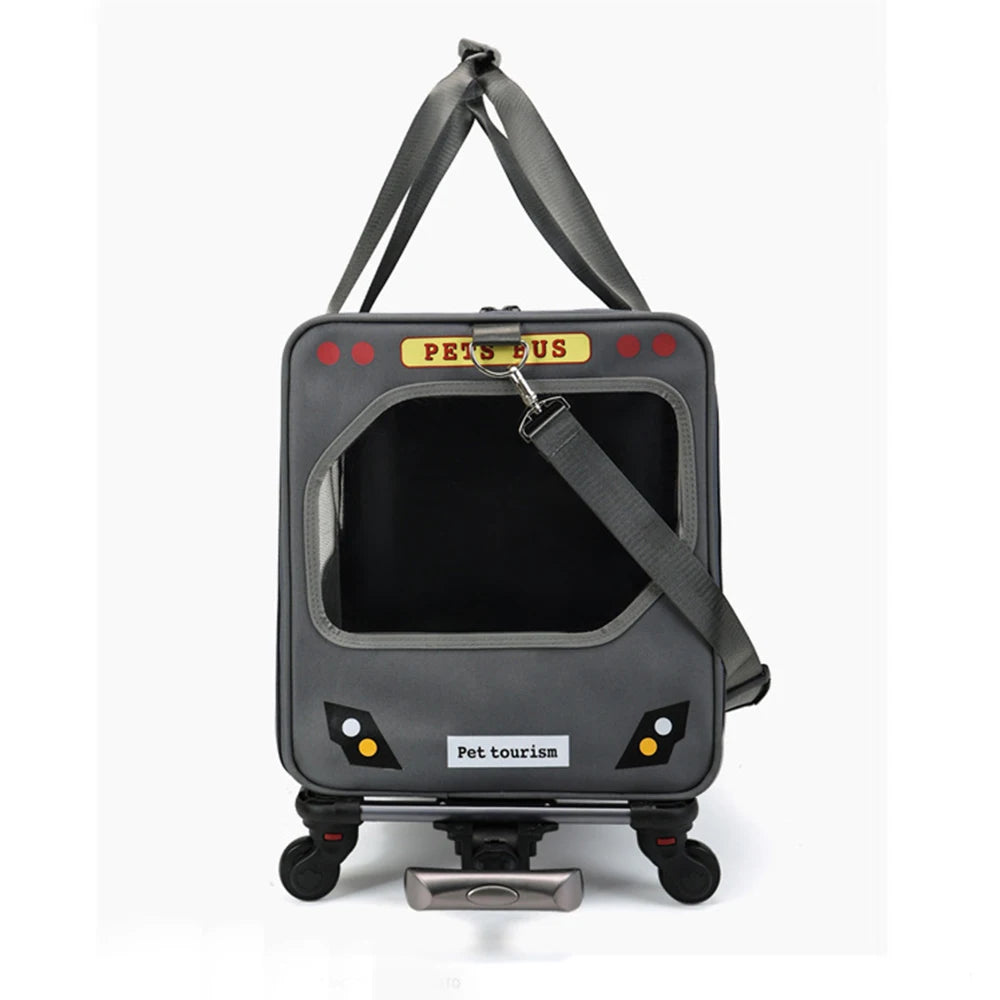 Portable Breathable Universal Wheel Pet Trolley Bag