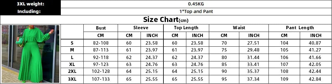 Women's Pleated Batwing Sleeve Wide Leg Pants Set