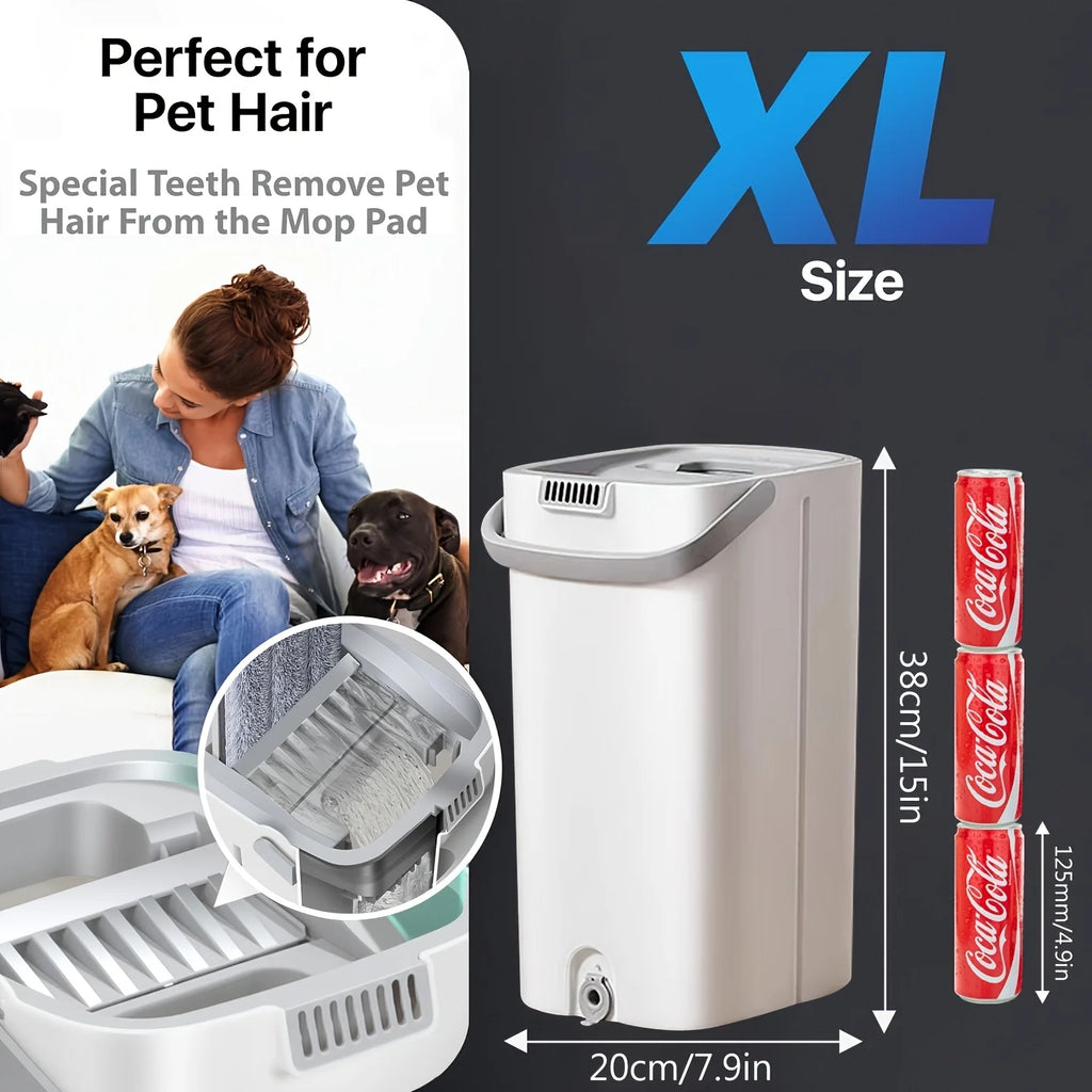 Flat Floor Mop and Reusable Pads Set for Wet and Dry Cleaning