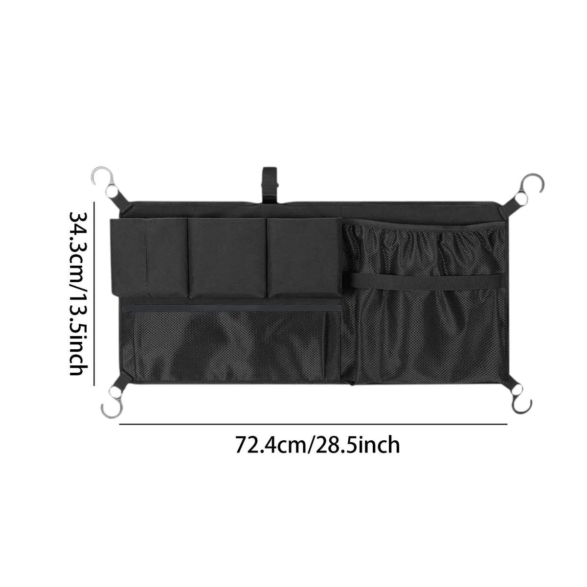 Foldable Wagon Side Storage Bag with Multi-Pocket Mesh Organizer