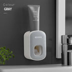 Wall Mount Automatic Toothpaste Dispenser with Magnetic Toothbrush Holder