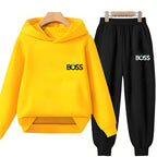 Kids' Printed Hoodie Pants Two-Piece Set