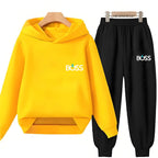 Kids' Printed Hoodie Pants Two-Piece Set
