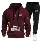 Men's Casual Hooded Sweatshirt and Sports Pants Tracksuit Set