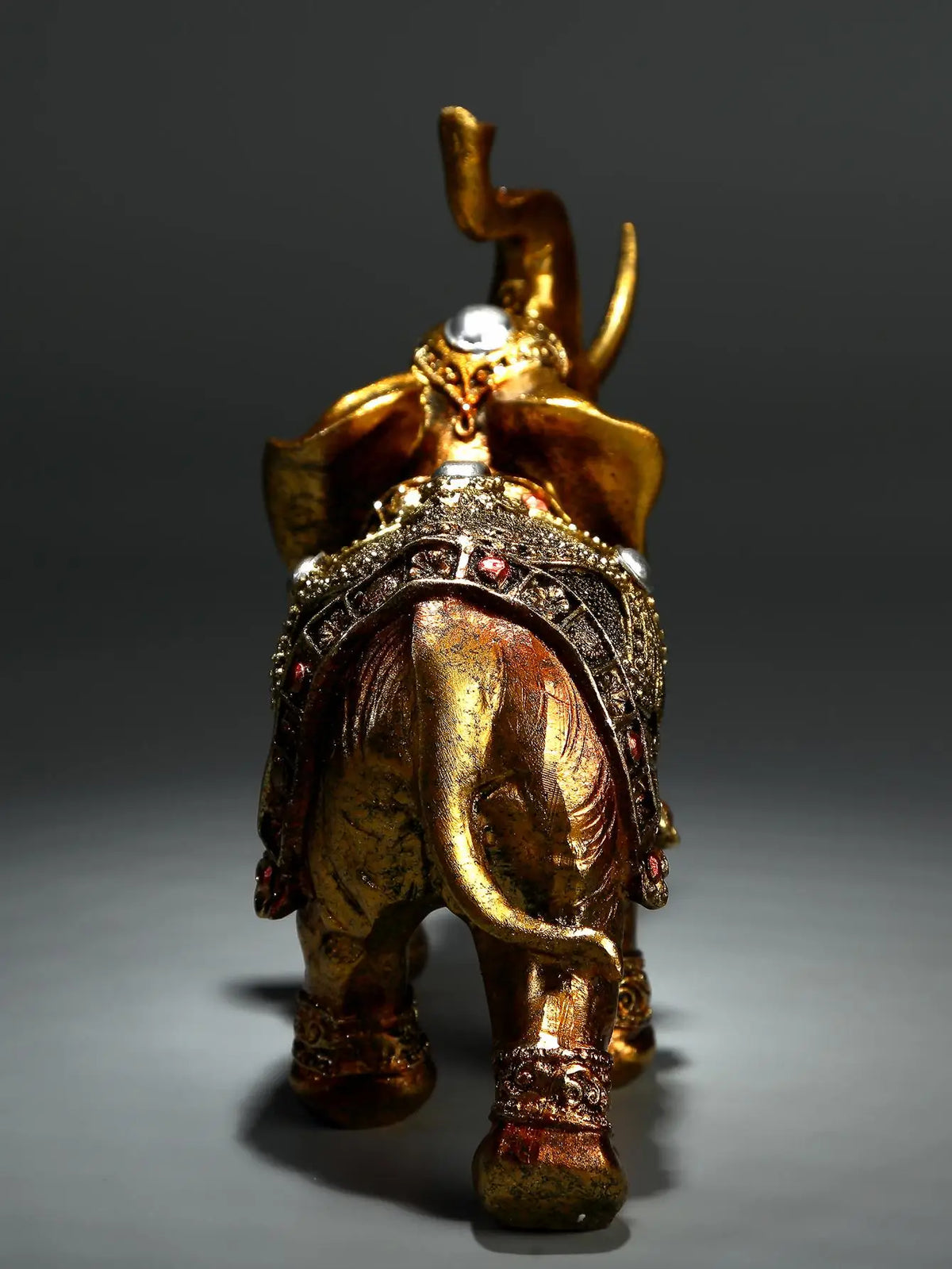 Handcrafted Elephant Resin Statue and Tabletop Shelf Ornament