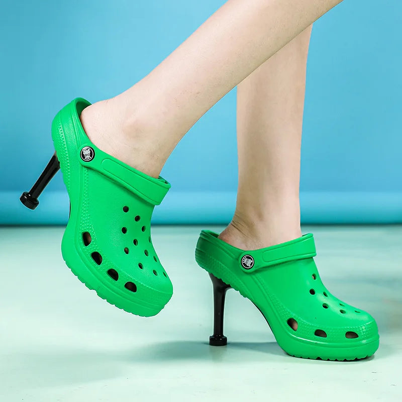 Women's High Heel Platform Clog Slippers
