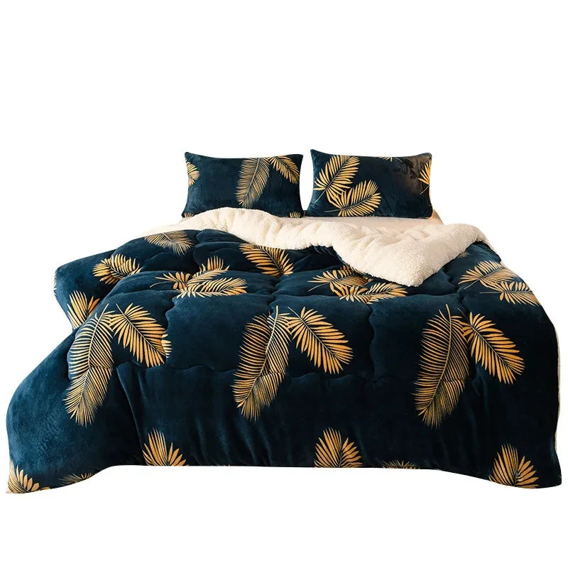 Thick Warm Flannel Fleece Quilt and Winter Bedding Blanket