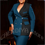Women's Classic Tailored Blazer and Trousers Suit Set