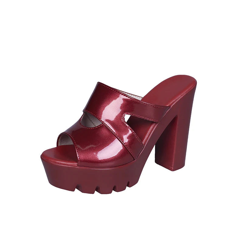Women's Open Toe Chunky Platform Sandals 4-Inch Block Heel