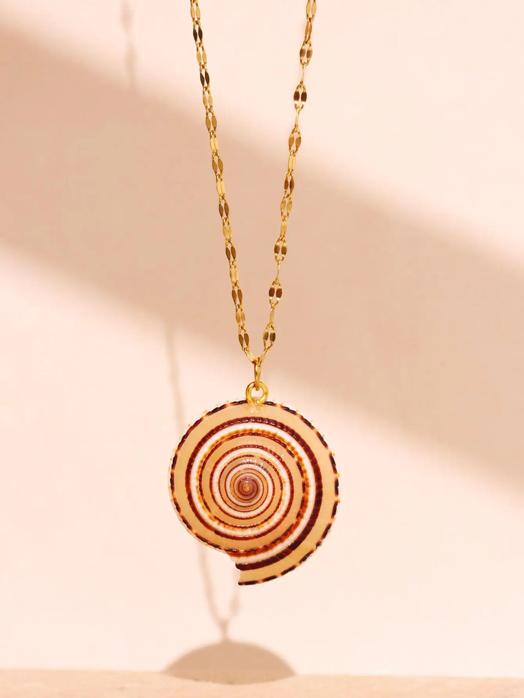 Women's Fashion Retro Gold-Tone Shell Layered Pendant Necklace