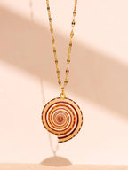 Women's Fashion Retro Gold-Tone Shell Layered Pendant Necklace