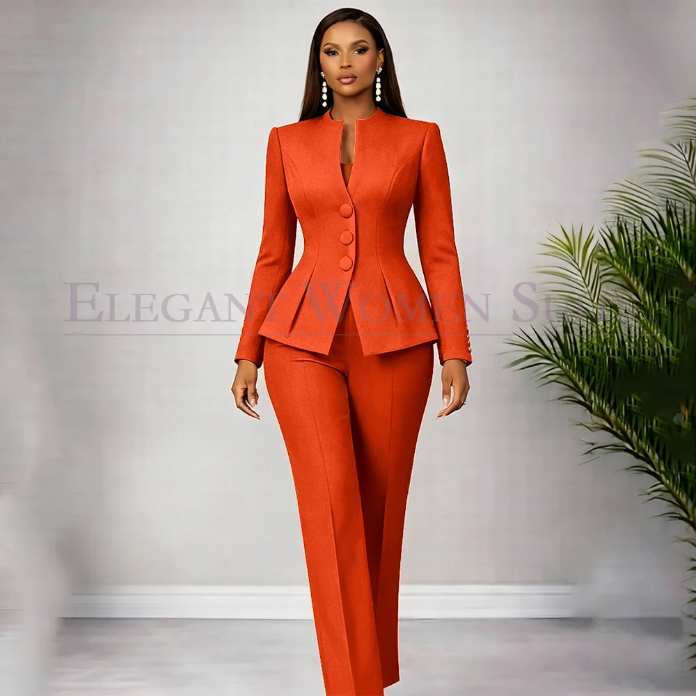 Men's Tailored Two-Piece Blazer and Pants Suit