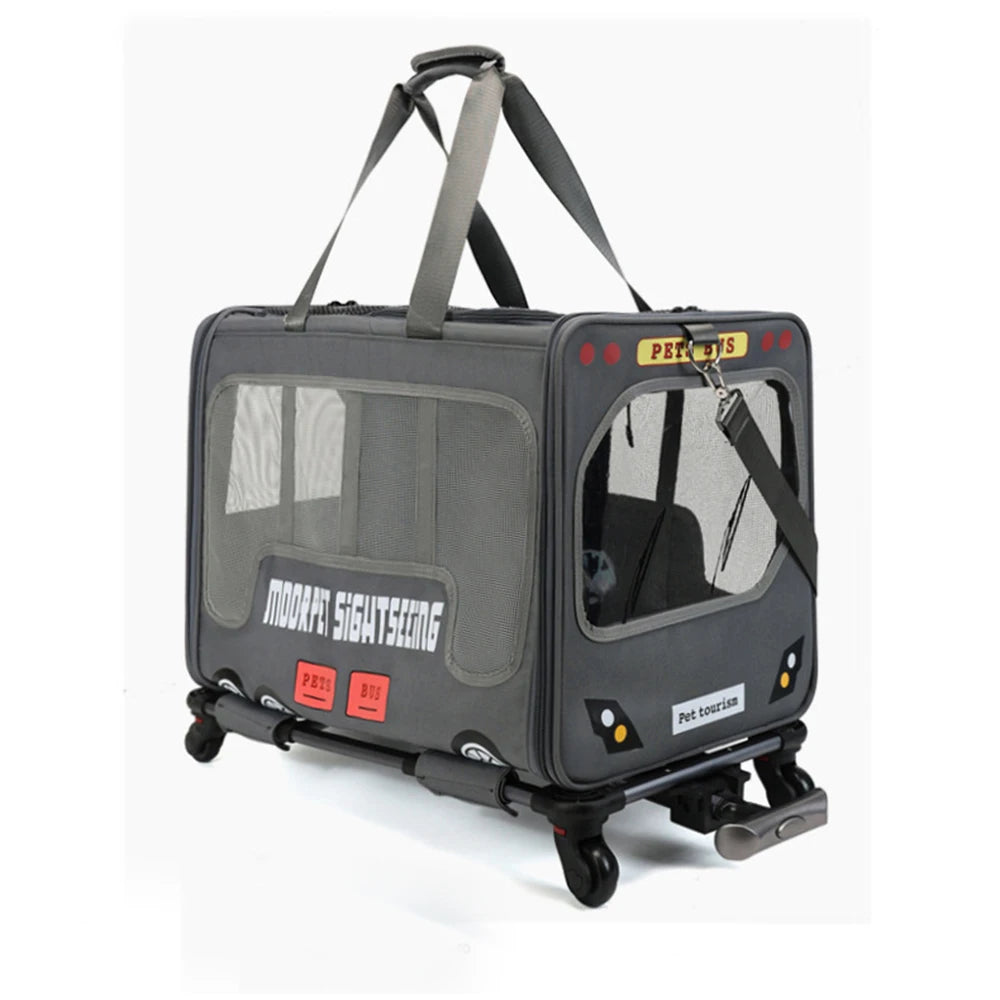 Portable Breathable Universal Wheel Pet Trolley Bag