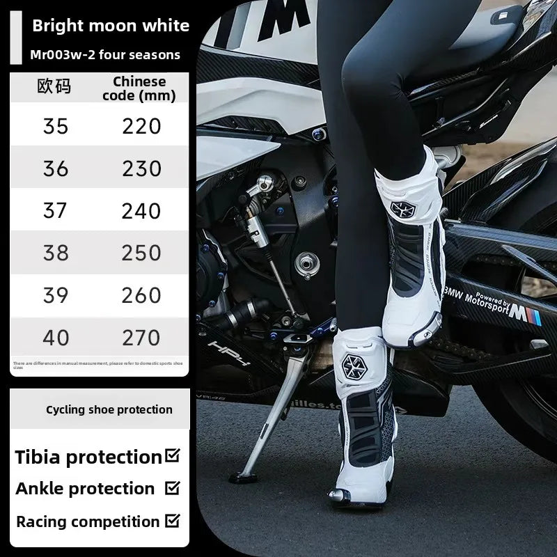 Women's Waterproof Anti-Slip Motorcycle Protective Riding Boots MR003W