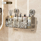 Wall Mounted Water Ripple Suction Shower Storage Basket Rack SSW045
