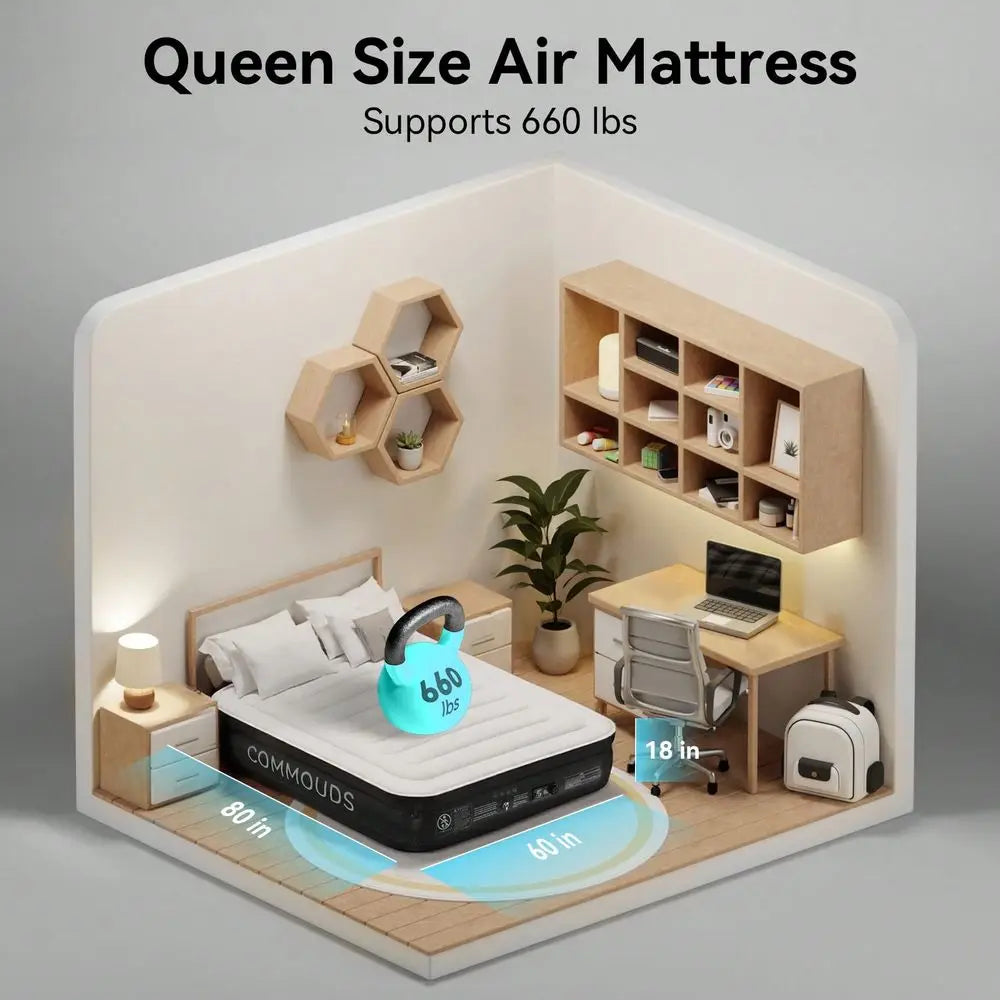 Inflatable Air Mattress and Built-in Pump Airbed