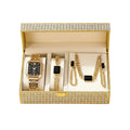 Elegant Rectangle Women's Quartz Wristwatch 5-Piece Jewelry Set