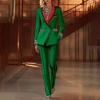 Women's Leopard Print Two-Piece Suit Set
