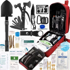 142-Piece Emergency Survival Kit with MOLLE Pocket Pouch